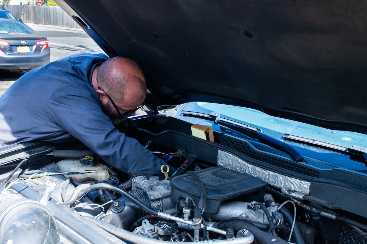 Car mechanic working